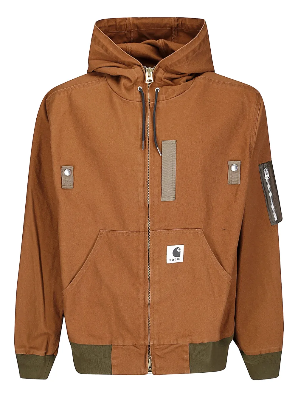 sacai x Carhartt WIP Washed Duck hooded jacket | Brown | Image 1