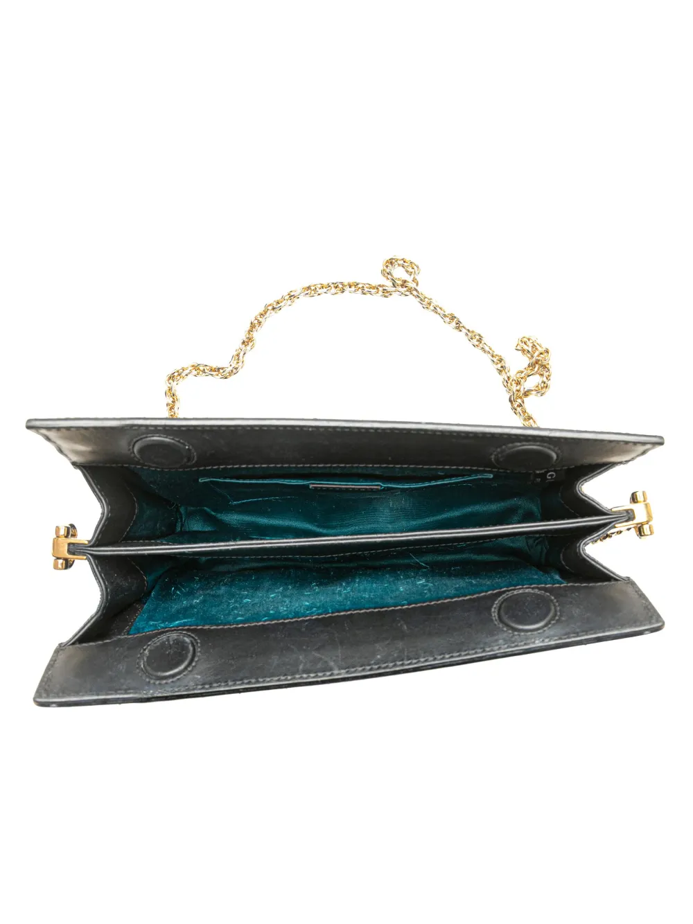 Pre-owned Gucci 2016-2025 Small Suede Ophidia Chain Crossbody Bag In Black