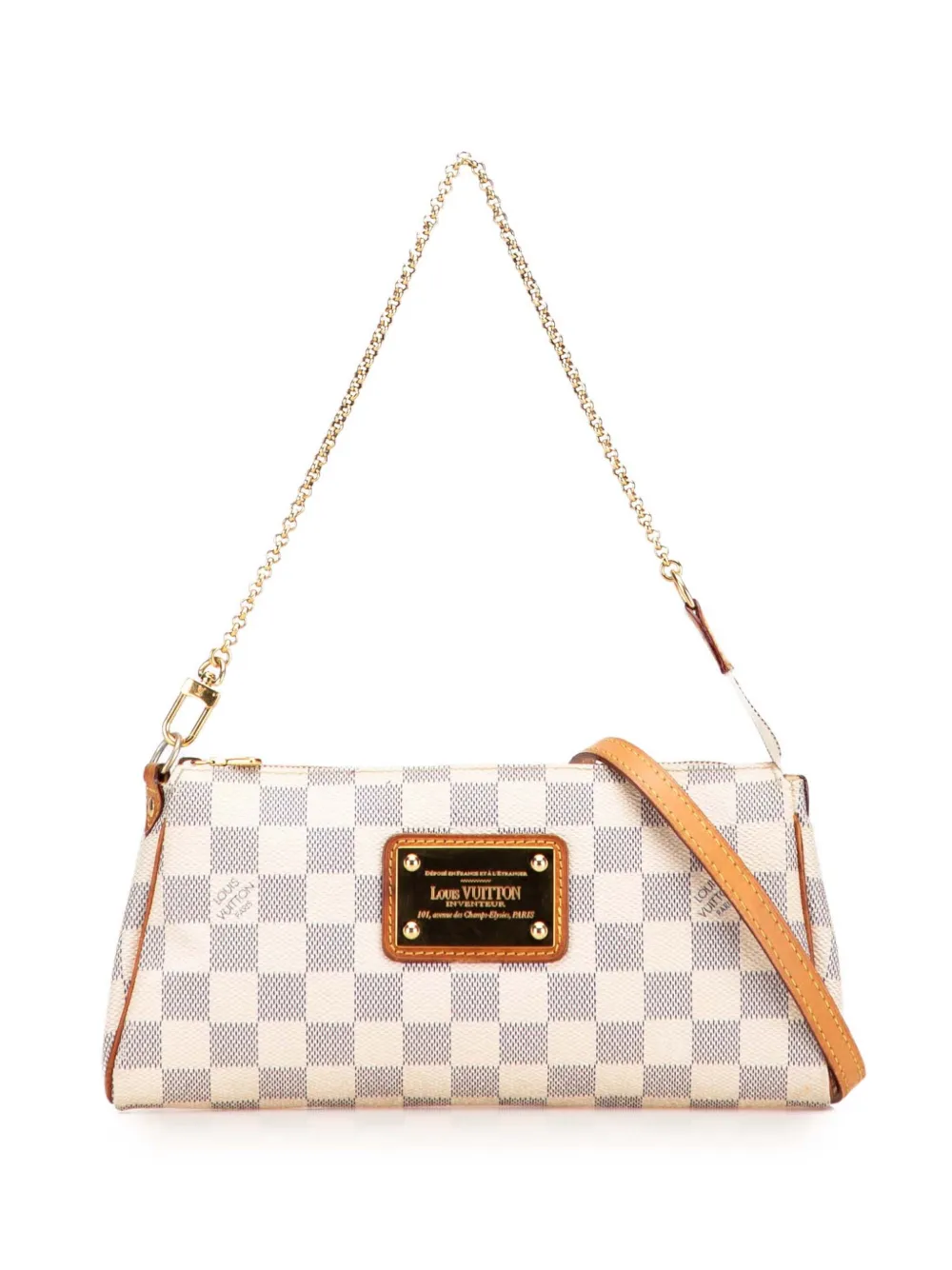 Pre-owned Louis Vuitton 2011 Damier Azur Eva Satchel In White