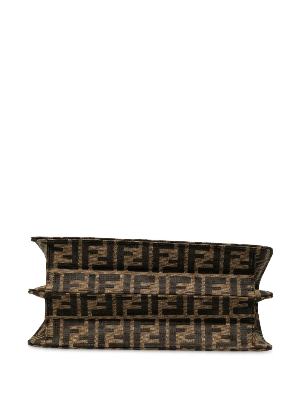 Pre-owned Fendi 20th Century Zucca Canvas Flap Satchel In Brown