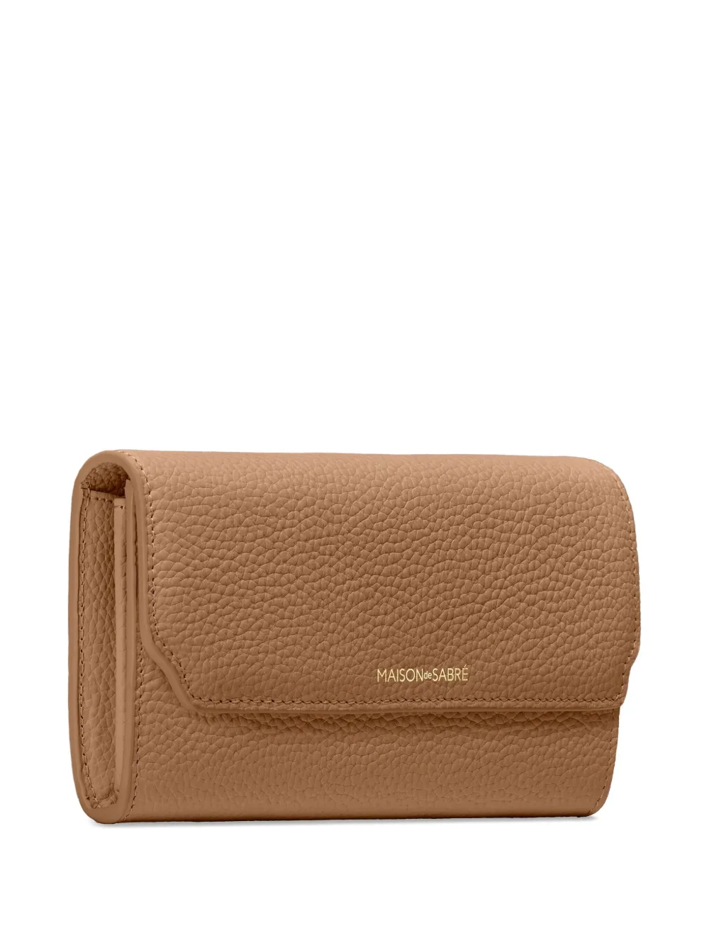 Maison De Sabre Flap Leather Long Wallet In Brown