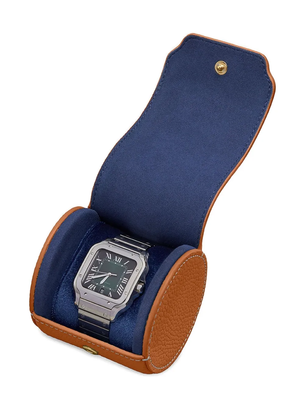 Maison De Sabre Leather Watch Roll In Brown