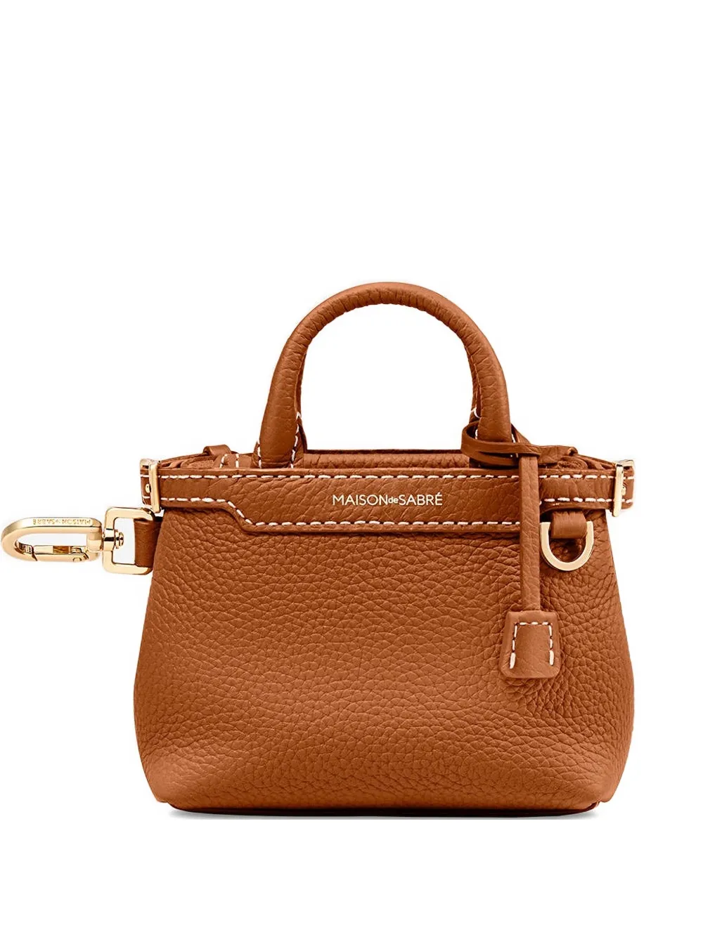 Maison De Sabre Sabrémoji Leather Palais Bag Charm In Brown