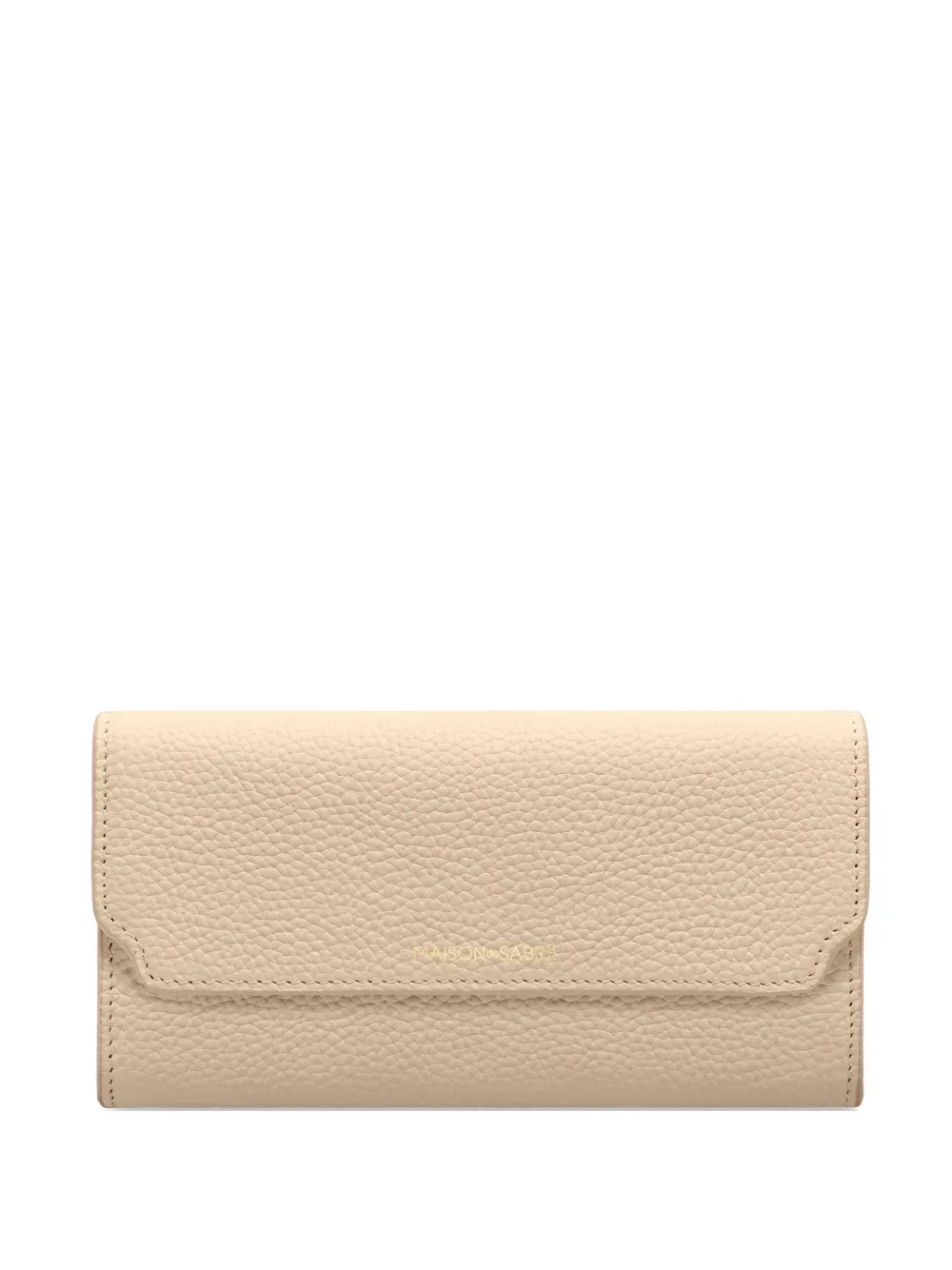 Maison De Sabre Flap Zip Leather Wallet In Neutral