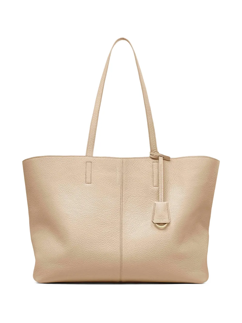 Maison De Sabre Zipped Leather Soft Tote In Neutral