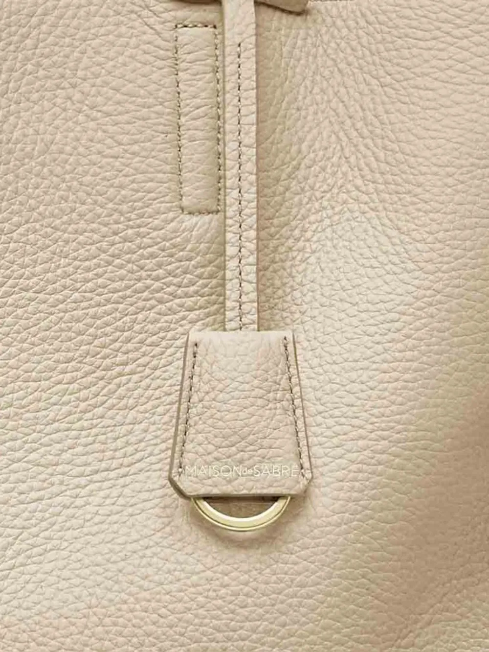 MAISON de SABRÉ Leren shopper met rits Beige