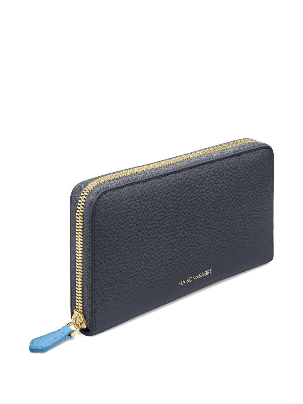 Maison De Sabre Zip Leather Long Wallet In Brown