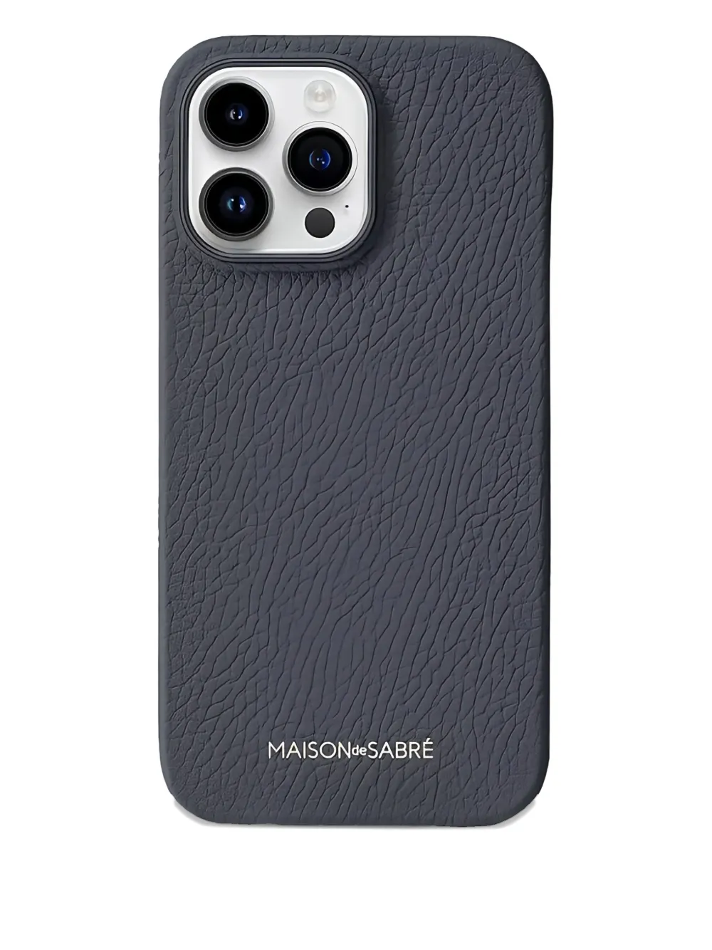 Maison De Sabre Leather Phone Case In Gray