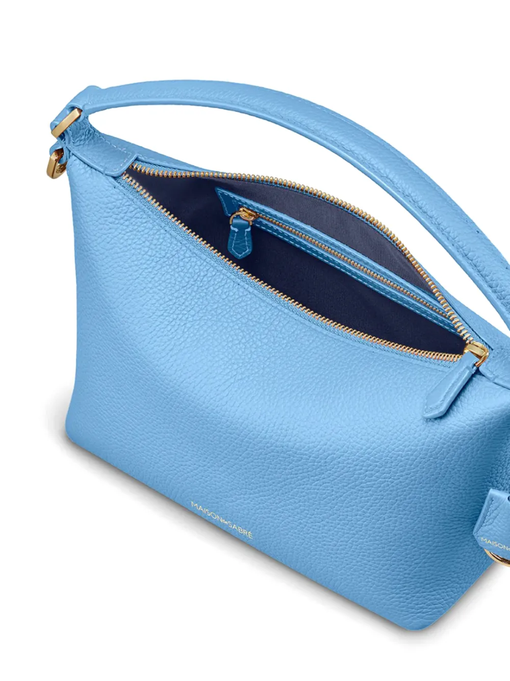 MAISON de SABRÉ Leren hobo met gewatteerd handvat Blauw