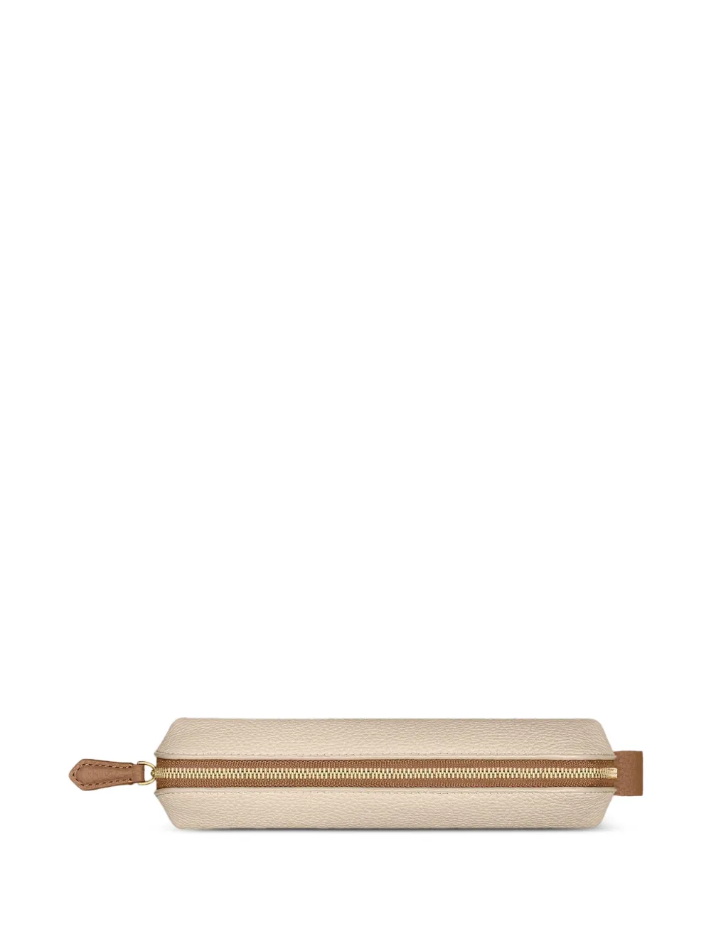 Maison De Sabre Rolled Zip Leather Pencil Case In Neutral