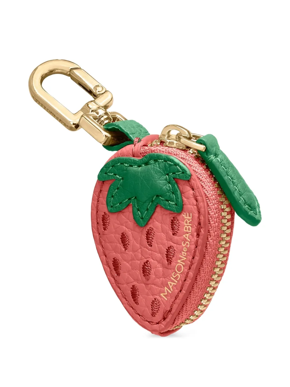 Maison De Sabre Strawberry Zip Charm In Red