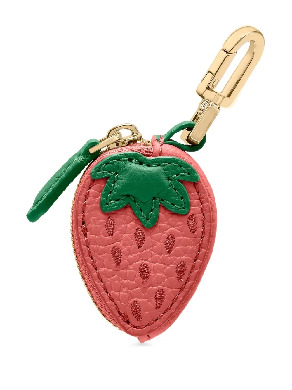 Maison De Sabre Strawberry Zip Charm In Red