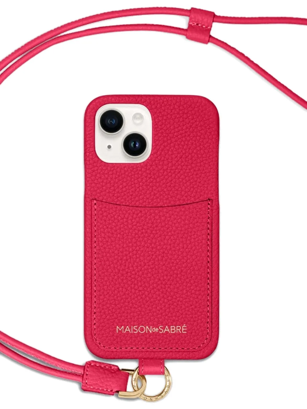 Maison De Sabre Iphone 15 Rope Card Slot Phone Case In Pink