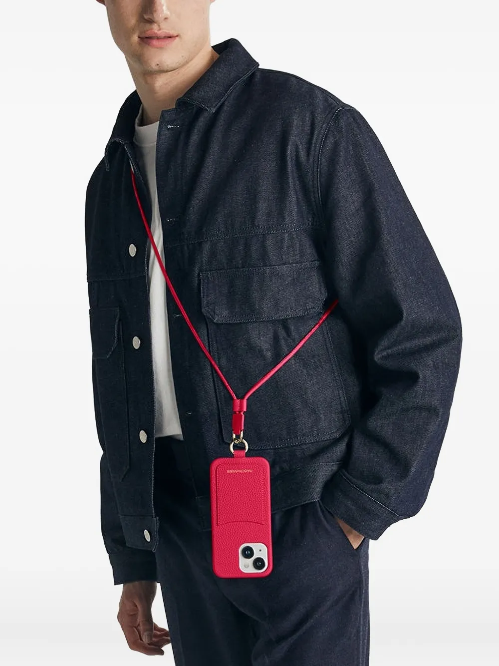 Maison De Sabre Iphone 15 Rope Card Slot Phone Case In Pink