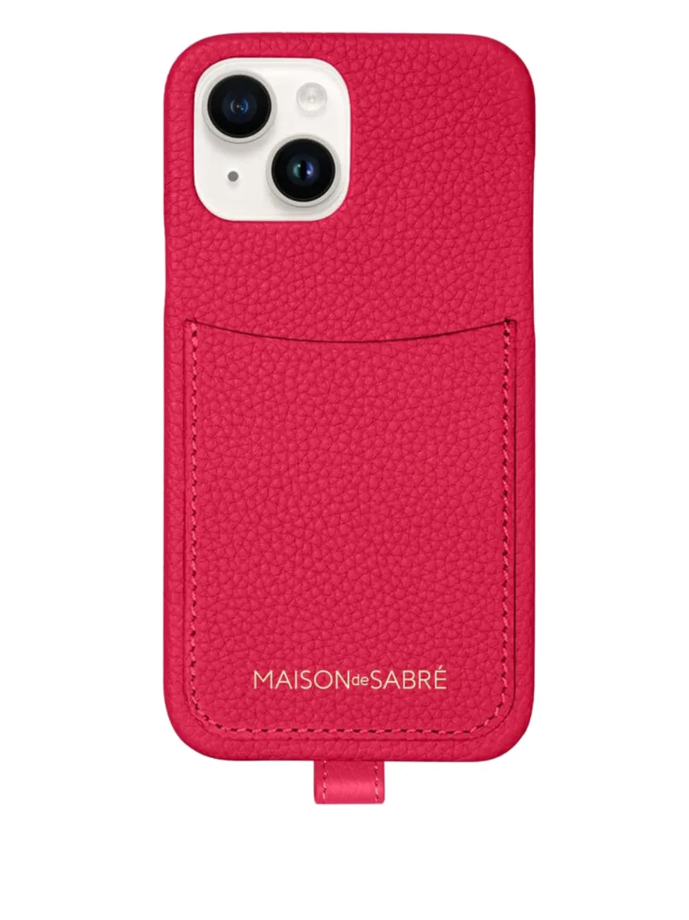 MAISON de SABRÉ Cover per iPhone 15 con fessura portacarte e cordino - Rosa