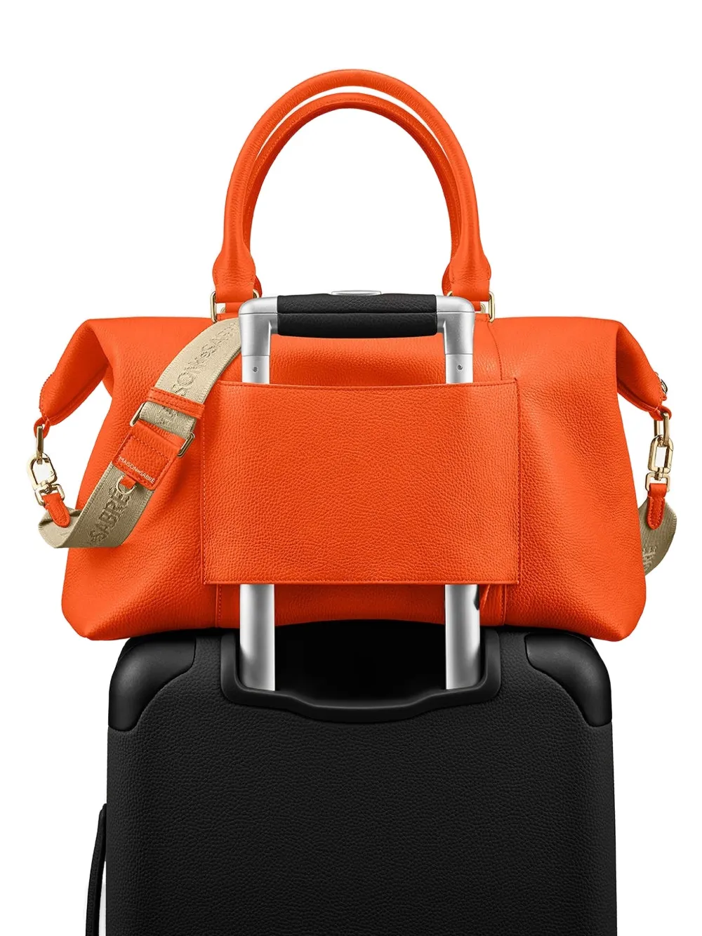 MAISON de SABRÉ Leren weekendtas Oranje