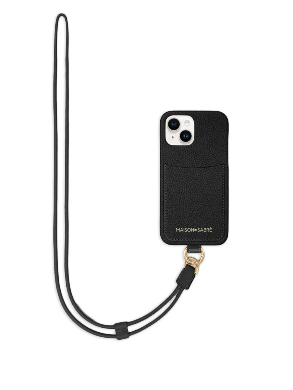 Maison De Sabre Iphone 14 Sling Card-slot Phone Case In Black