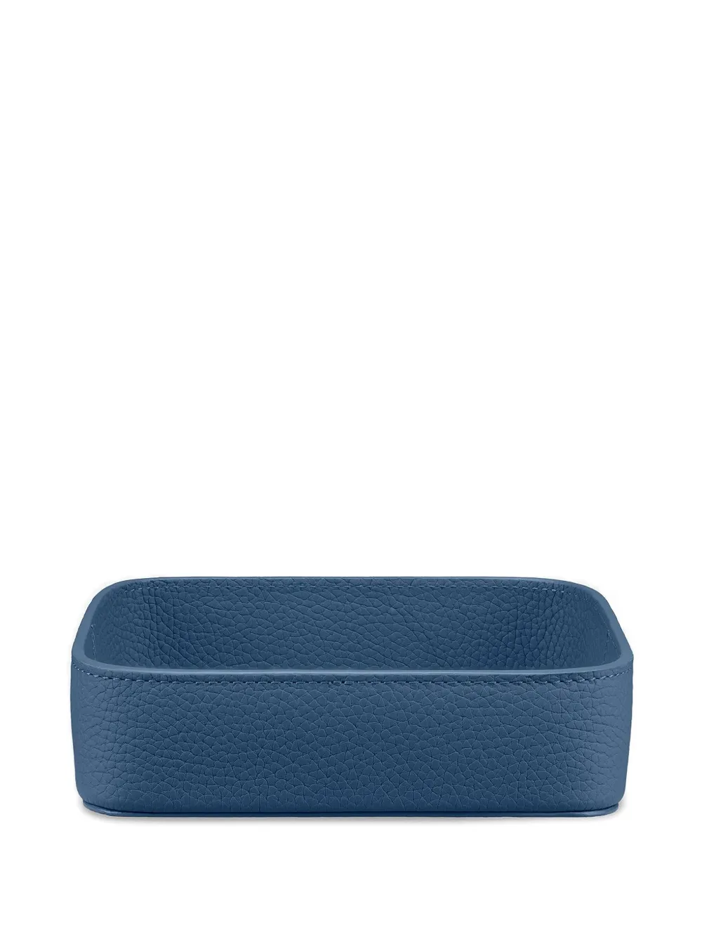 Maison De Sabre Catchall Hand-stitched Leather Tray (15cm X 15cm) In Blue