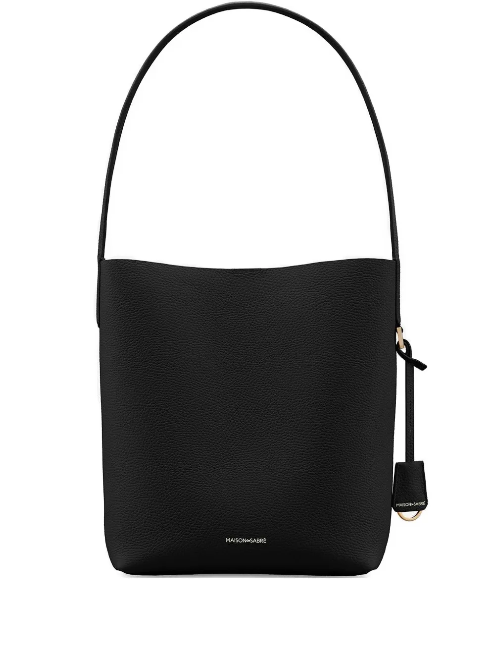 Maison De Sabre Leather Bucket Bag In Black