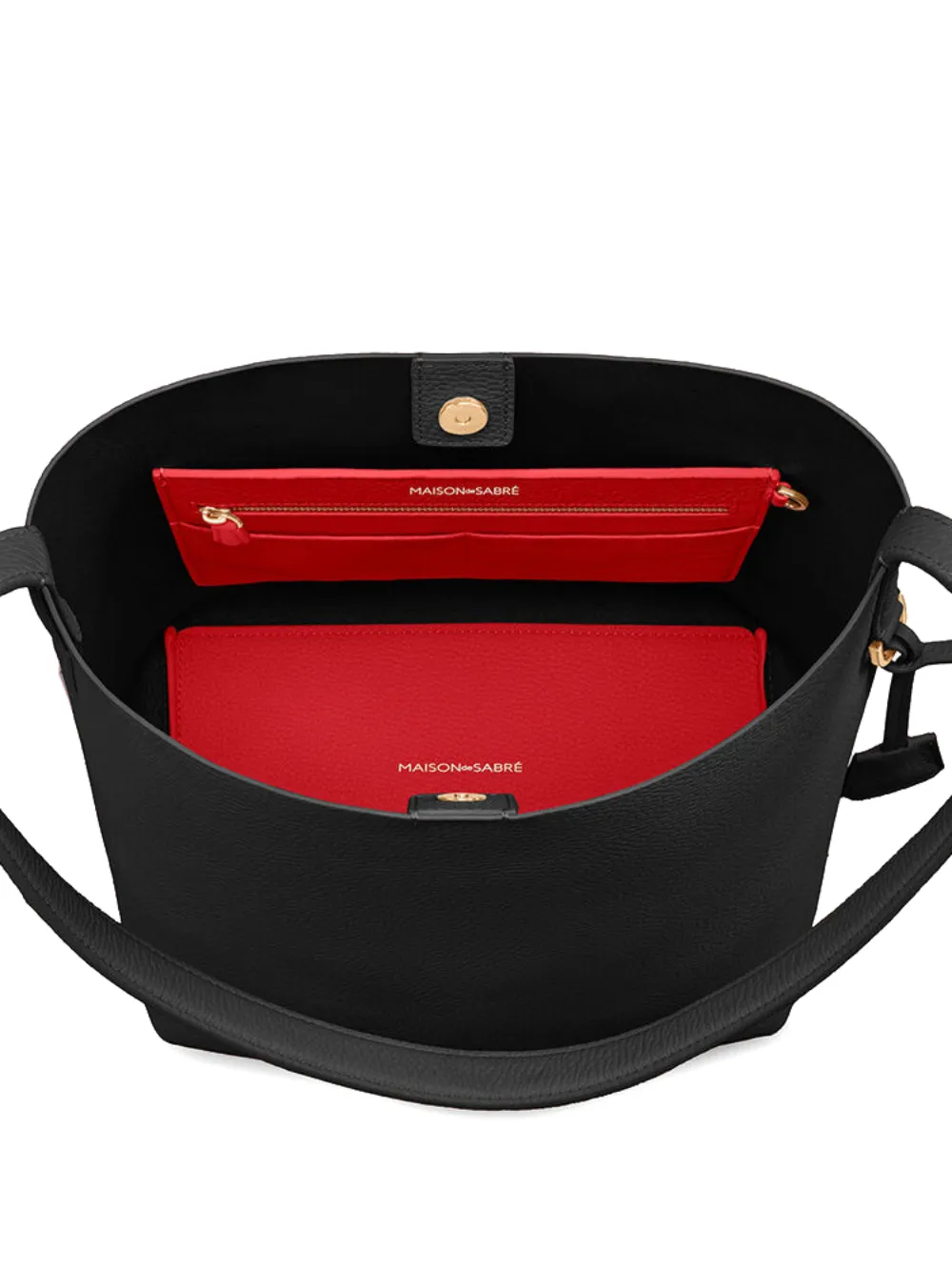 MAISON de SABRÉ Leren bucket-tas Zwart