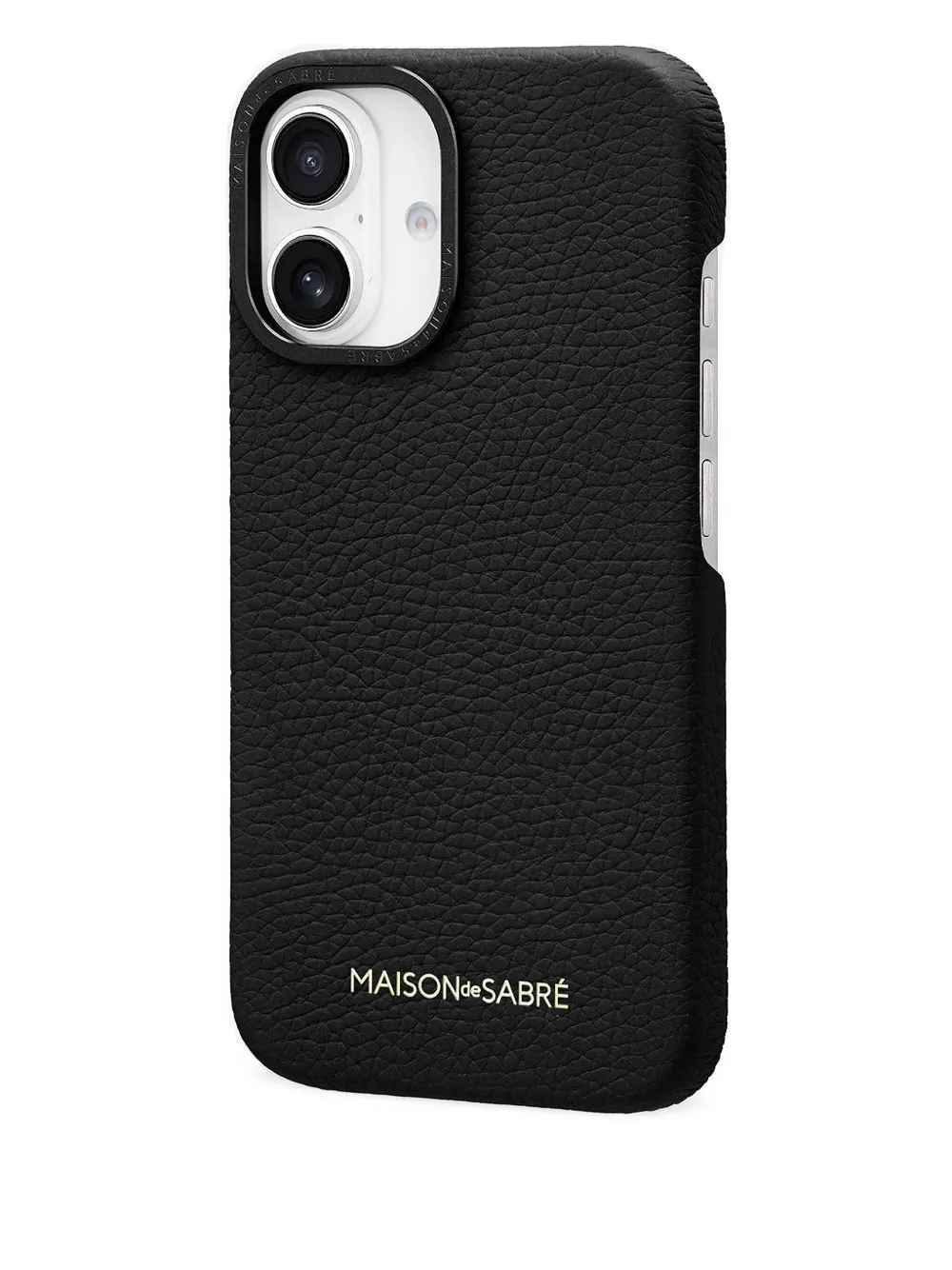 Maison De Sabre Iphone 16 Leather Camera Guard Phone Case In Black