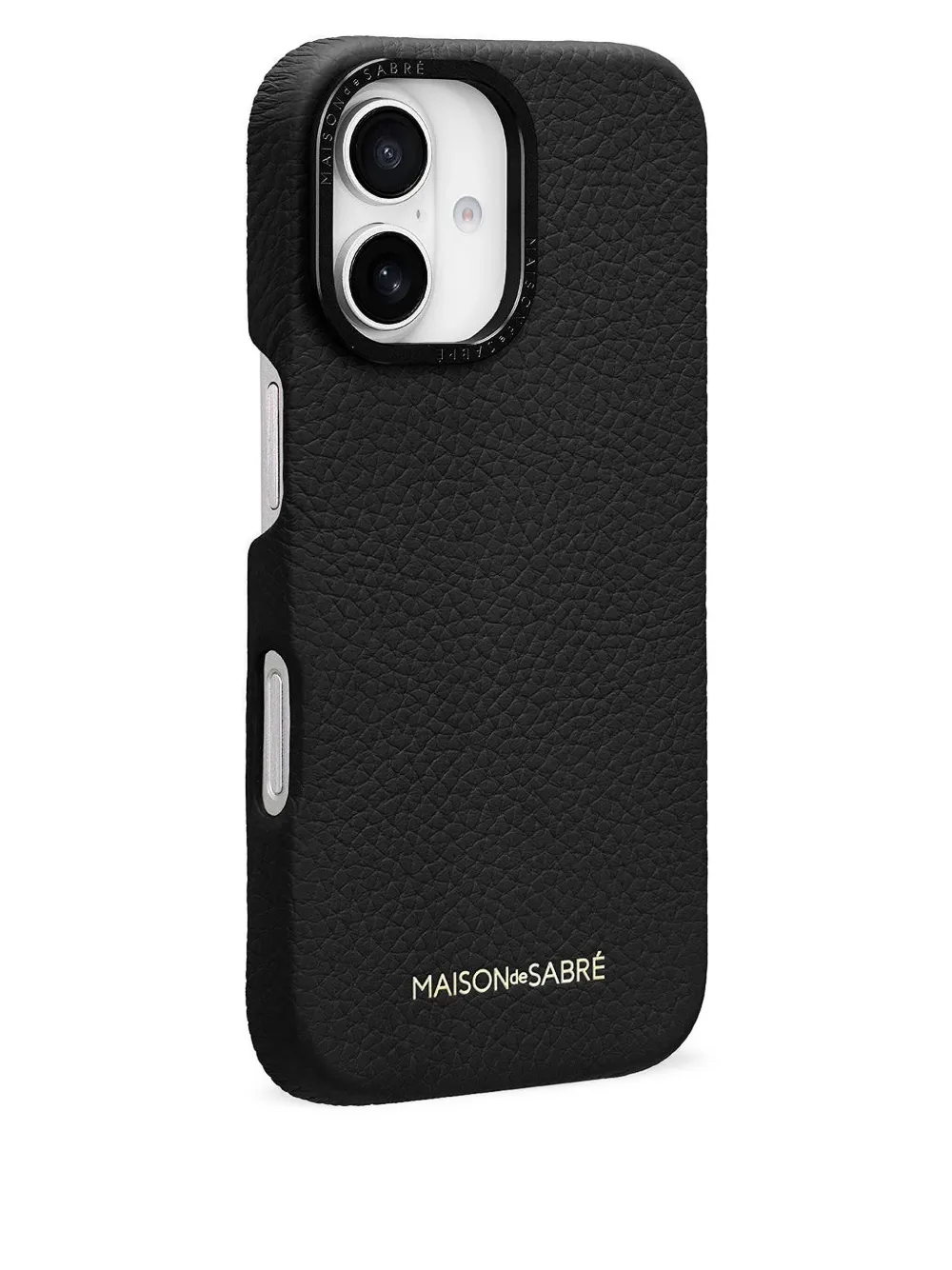 Maison De Sabre Iphone 16 Leather Camera Guard Phone Case In Black