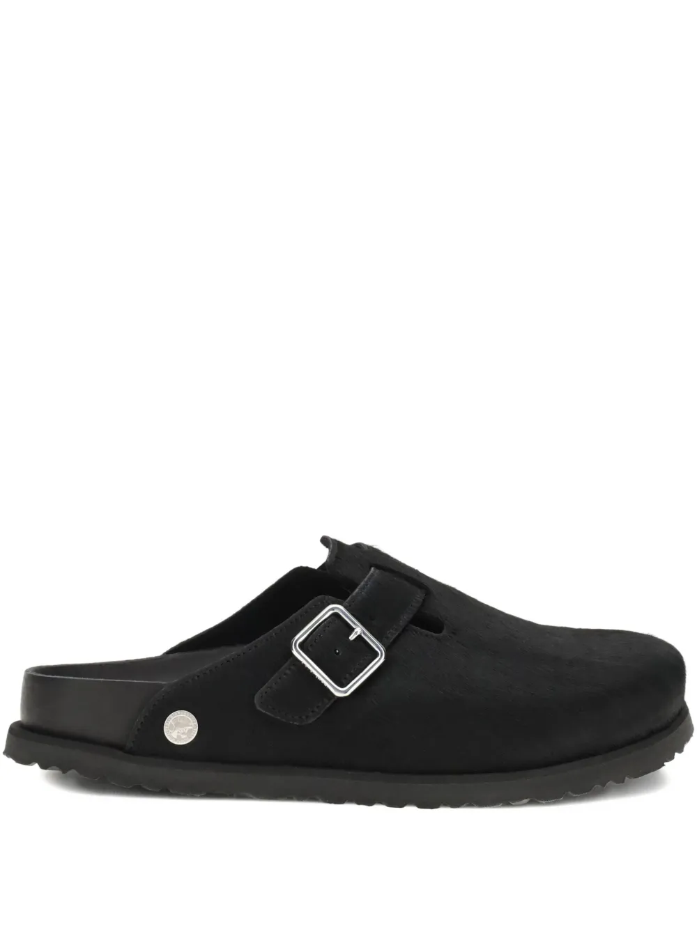 Birkenstock buckle-detail pony hair mules Zwart