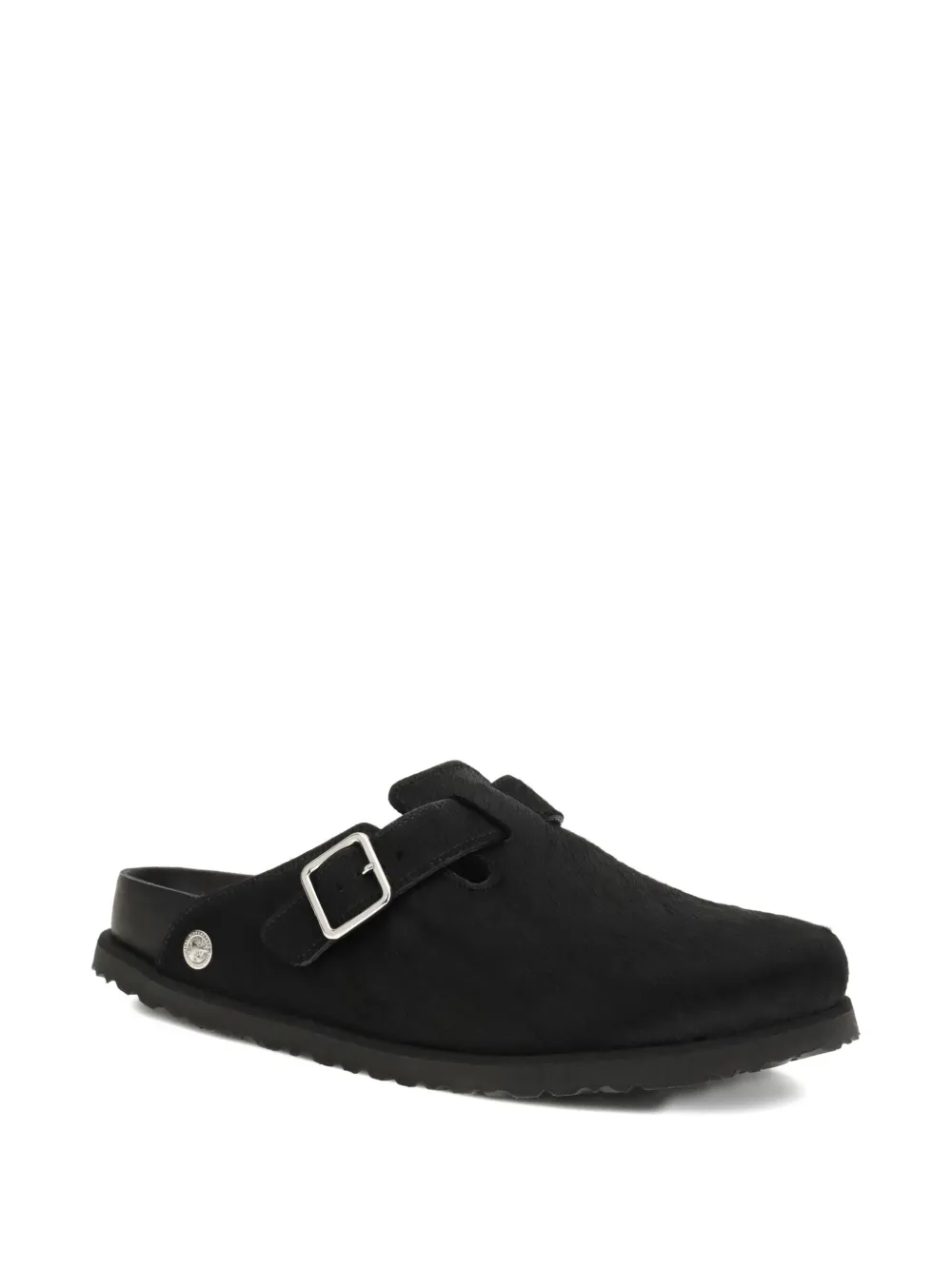 Birkenstock buckle-detail pony hair mules Zwart
