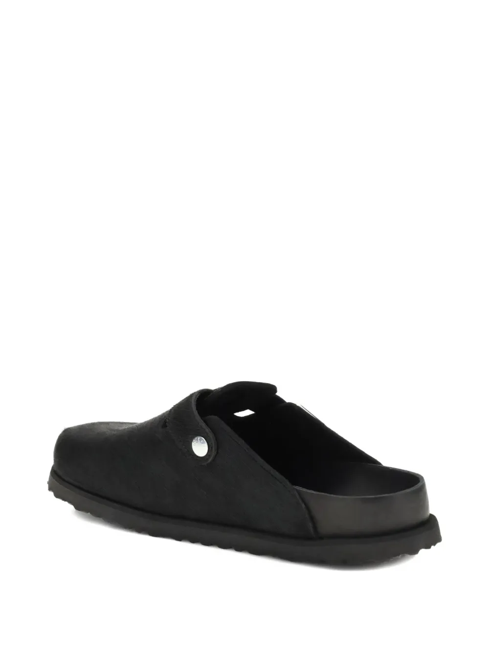Birkenstock buckle-detail pony hair mules Zwart