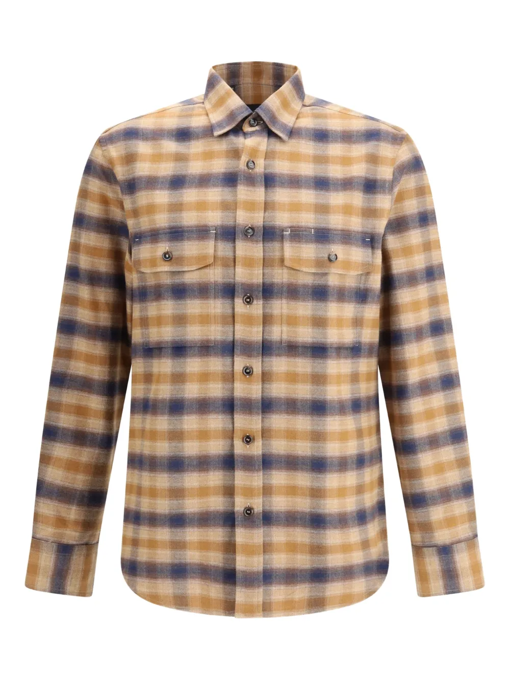 Brioni check pocket shirt - Toni neutri