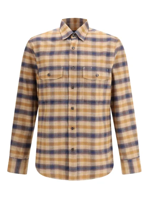 Brioni check pocket shirt
