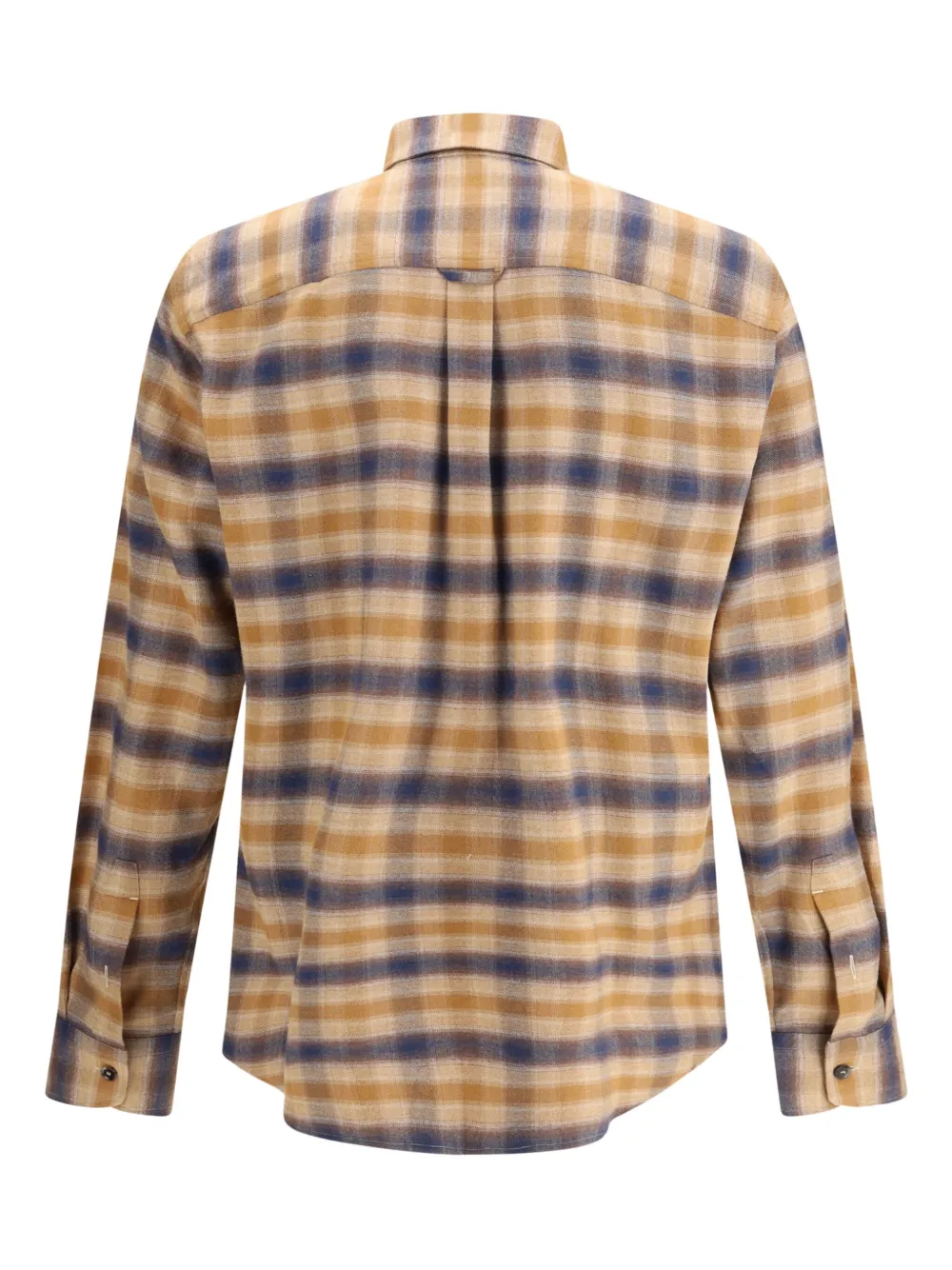 Brioni check pocket shirt - Beige