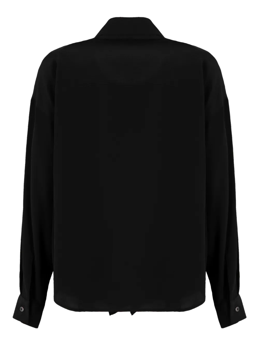P.A.R.O.S.H. Sewash zijden blouse met ruches - Zwart