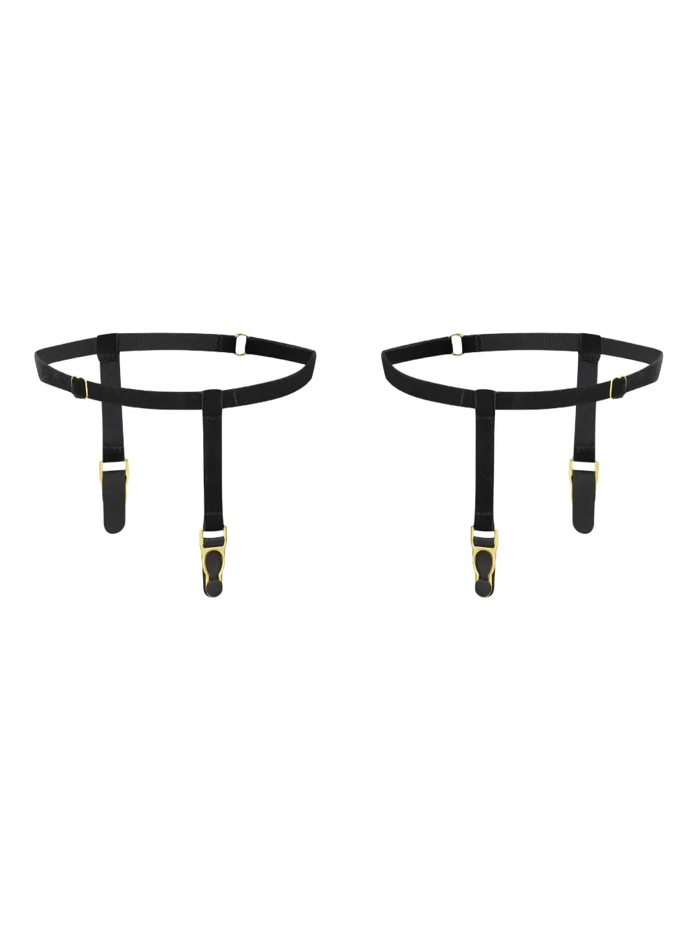 Maison Close Velvet Adjustable Garters In Black
