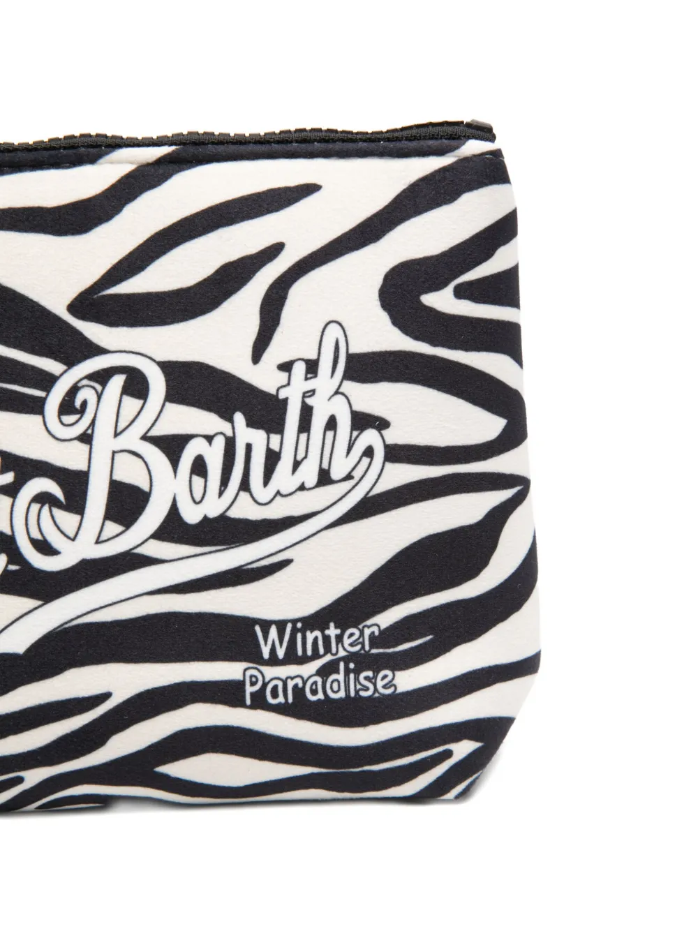 Mc2 Saint Barth Aline Zebra-print Clutch Bag In White