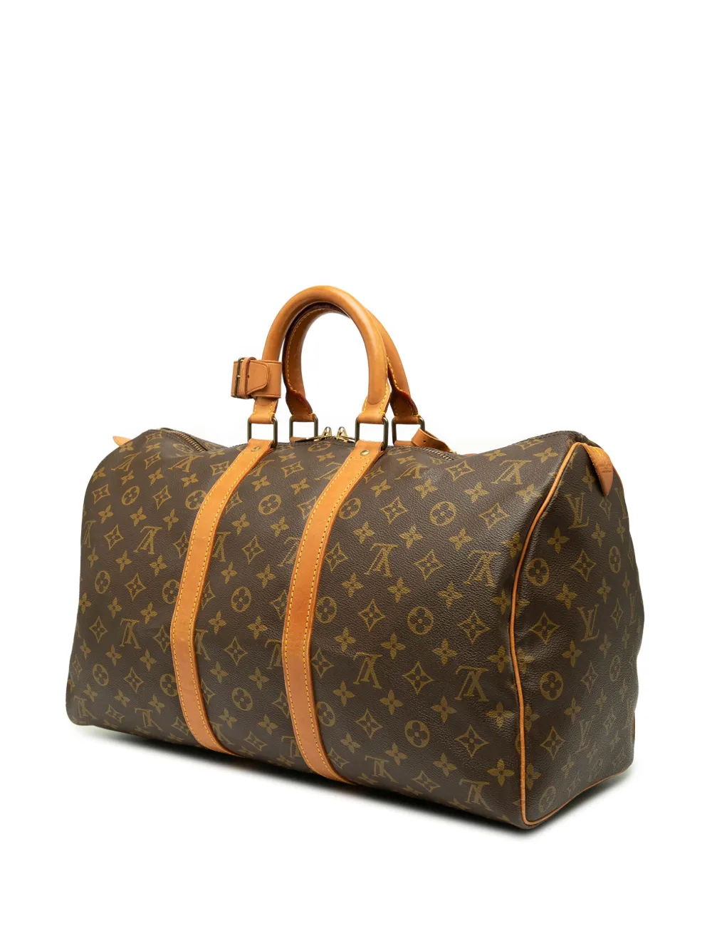 Pre-owned Louis Vuitton 1987 Monogram Keepall 45 Travel Bag In Brown