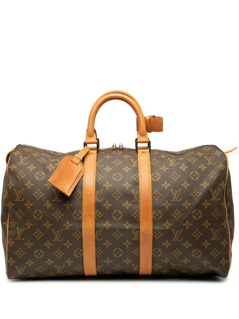 Pre-owned Louis Vuitton 1987 Monogram Keepall 45 Travel Bag In Brown