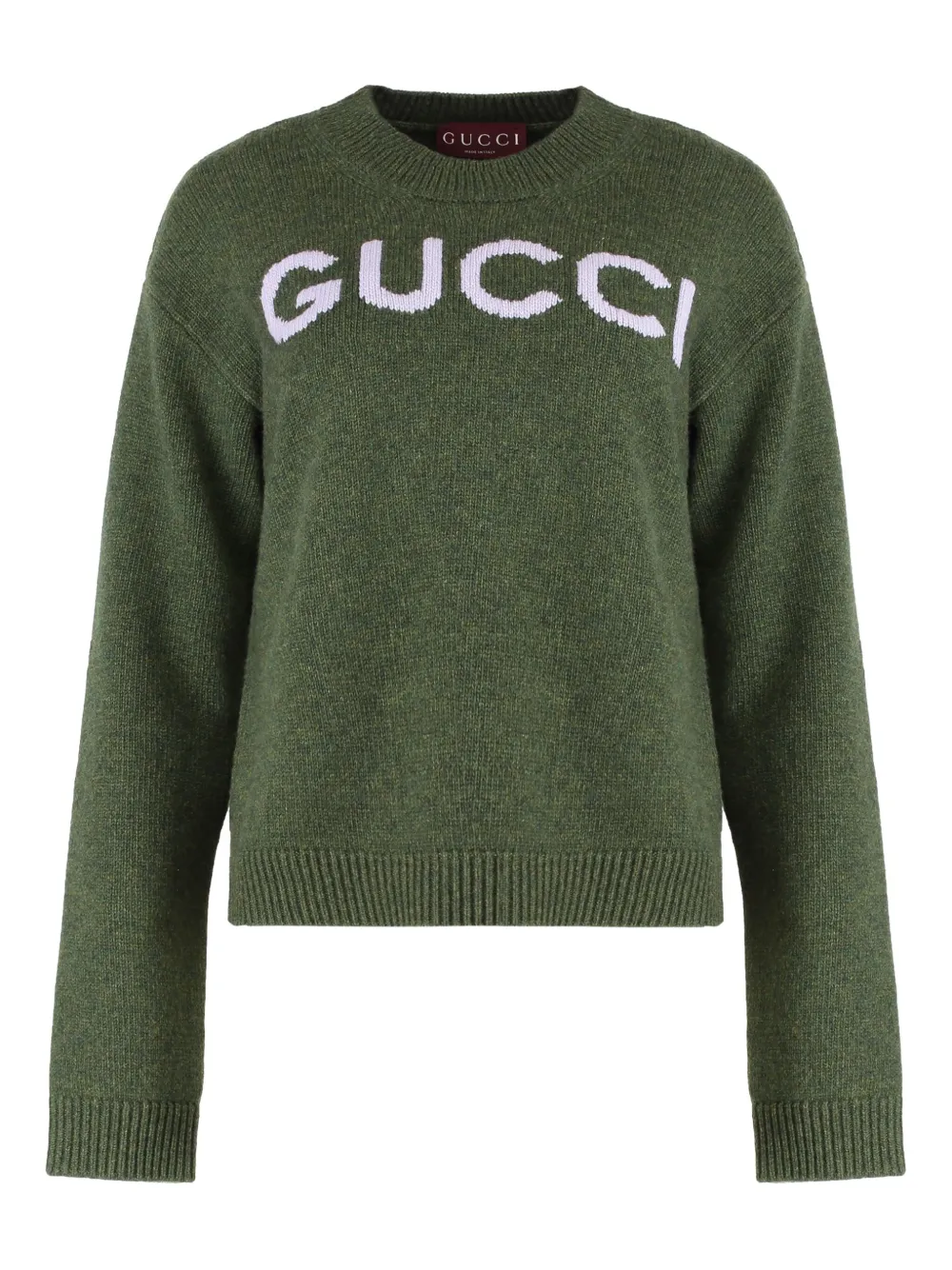 Gucci Sweater With Crew Neck In Wool In Green