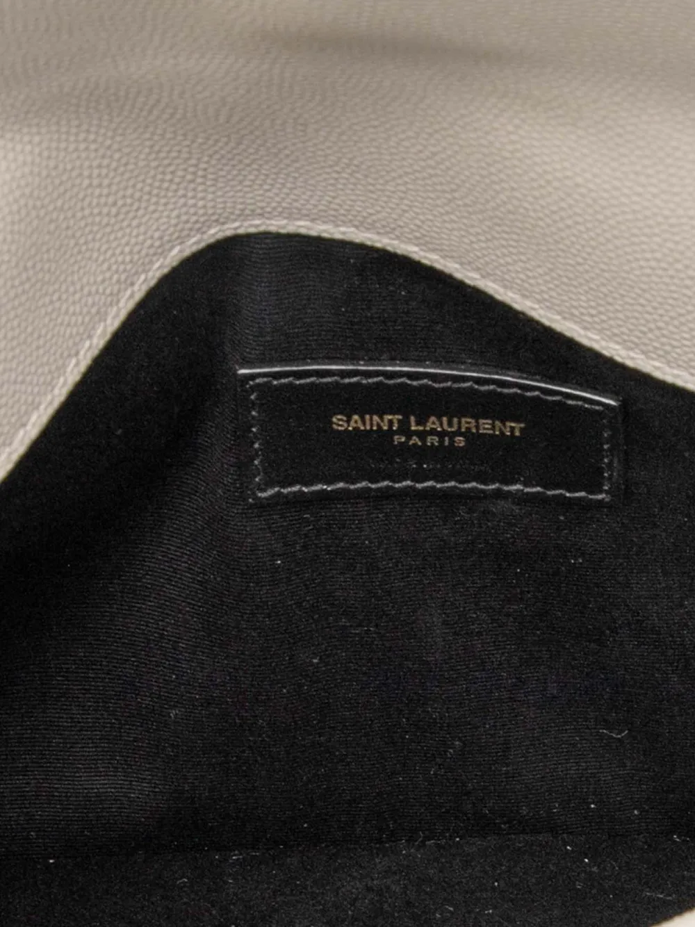 Pre-owned Saint Laurent 2013-2025 Grain De Poudre Uptown Pouch Clutch Bag In White