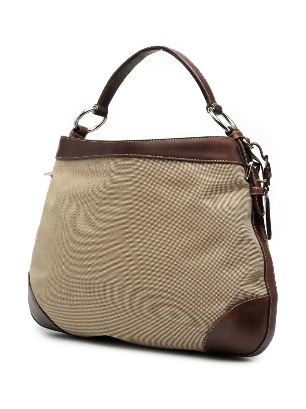 Pre-owned Prada 2013-2025 Canvas Canapa Logo Hobo Bag In Brown