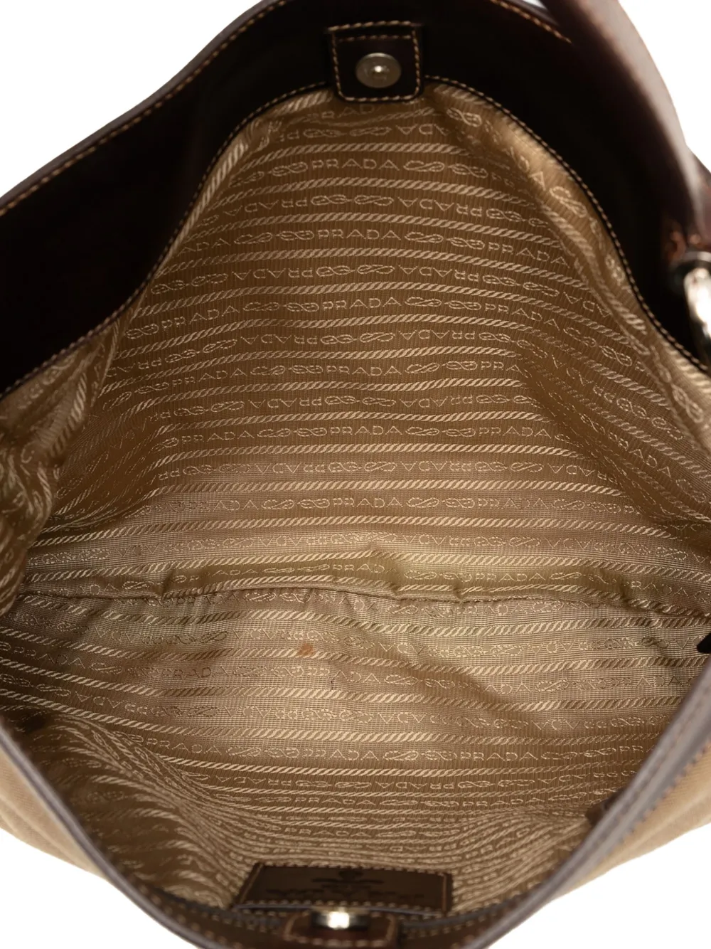 Pre-owned Prada 2013-2025 Canvas Canapa Logo Hobo Bag In Brown