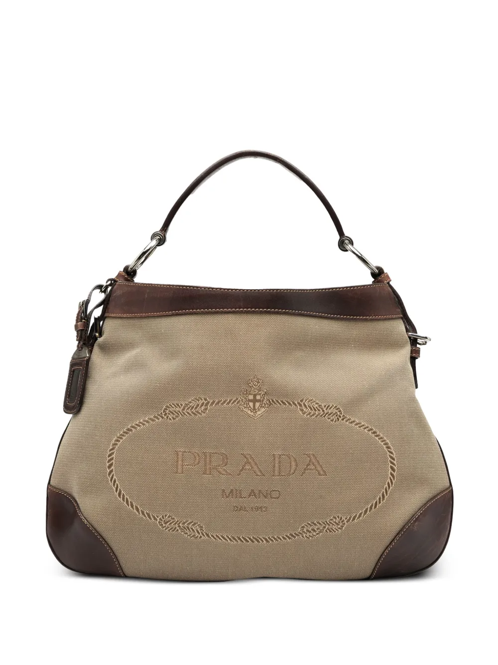 Prada Pre-Owned 2013-2025 Canvas Canapa Logo hobo bag - Marrone