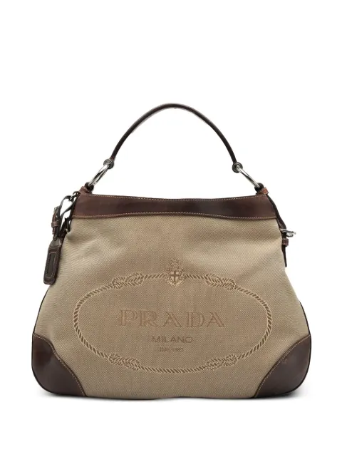 Prada Pre-Owned 2013-2025 Canvas Canapa Logo hobo bag