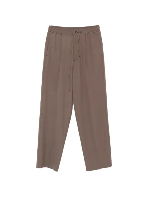 Attachment drawstring pleated trousers
