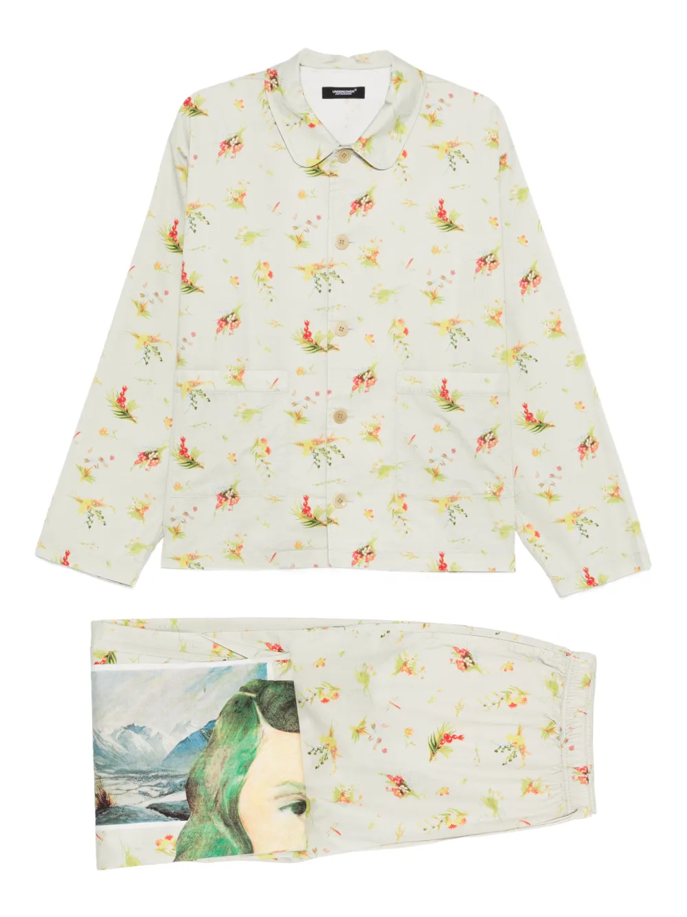 Undercover floral-print pajamas set - Nude