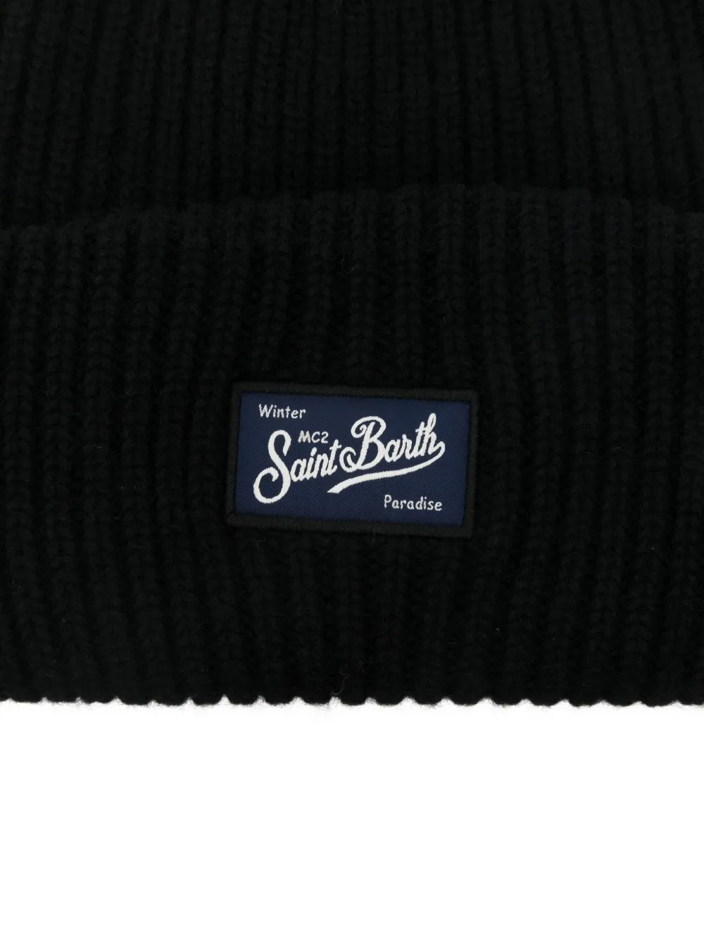 Mc2 Saint Barth Logo-patch Beanie Hat In Black