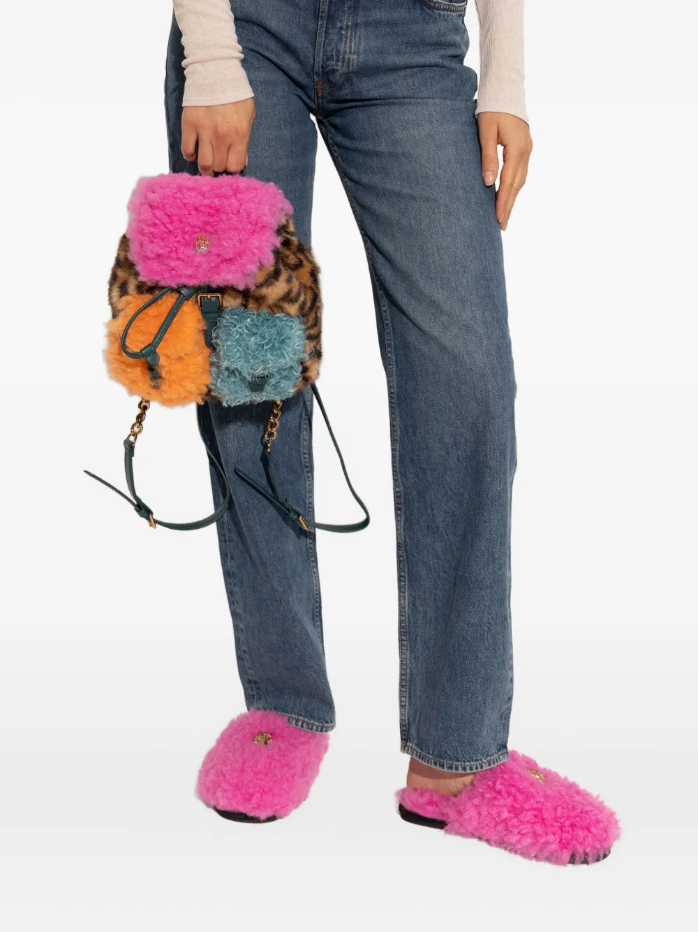 Kurt Geiger London small Hoxton animal-print backpack - Bruin
