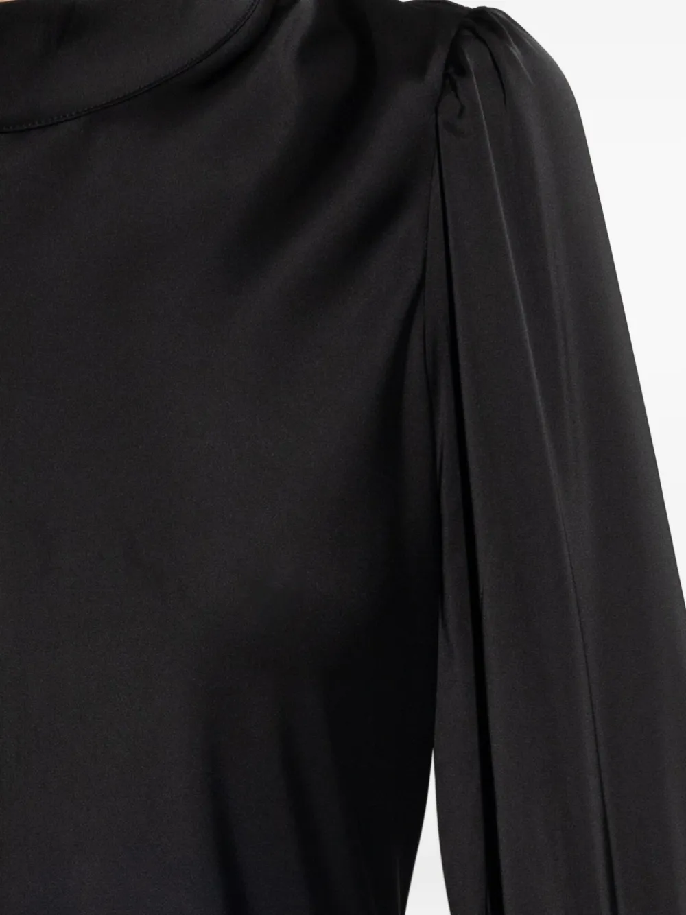 Gestuz High-neck Long-sleeve Midi Dress In Black