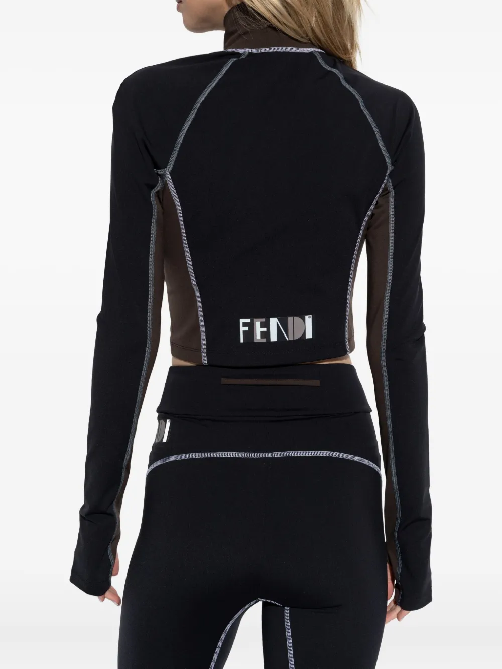 FENDI Trui met contrasterende rits Zwart