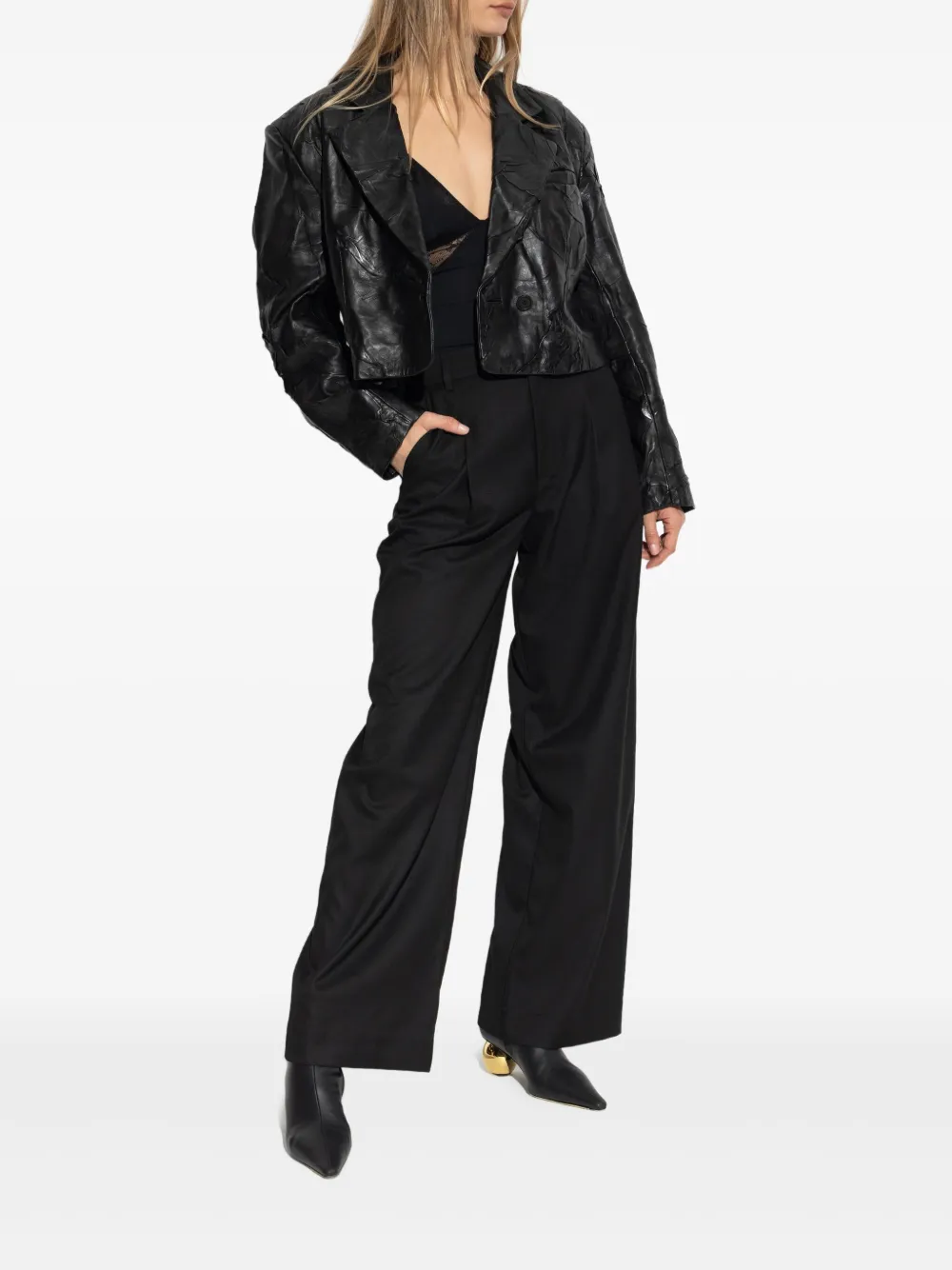 Gestuz pleated pants - Zwart